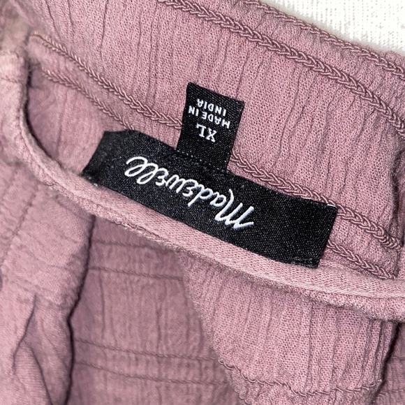 Madewell Short Sleeve Textured Stretch Top Mauve Size XL - Picture 4 of 4